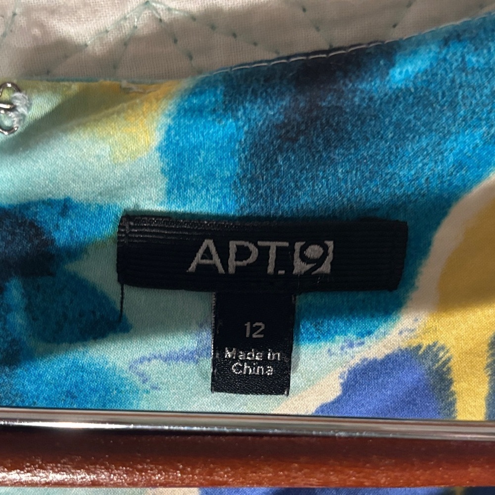 Apt. 9 Teal, Blue & Yellow Floral Sheath Mini Dress - Picture 2 of 5